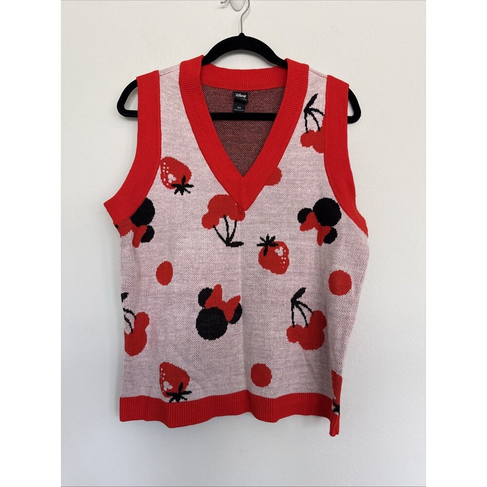 Disney Her Universe Minnie Mouse Cherry Strawberry Sweater Vest Women’s M